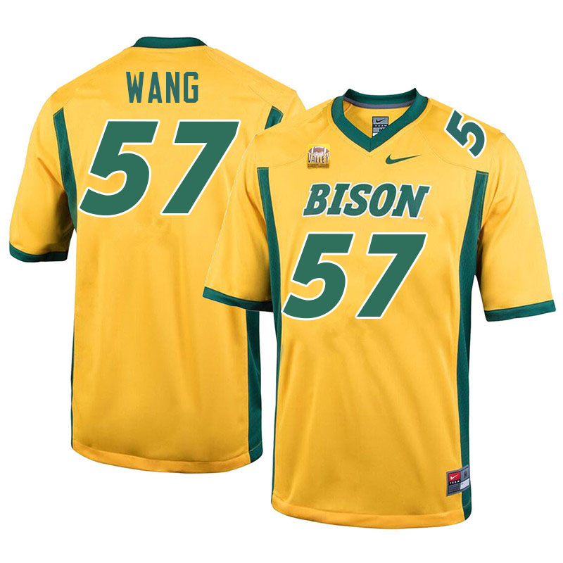 North Dakota State Bison #57 Gavin Wang College Football Jerseys Stitched-Yellow